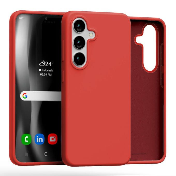 Mercury Silicone - Hoesje - Samsung Galaxy S25 - Rood - Silikon