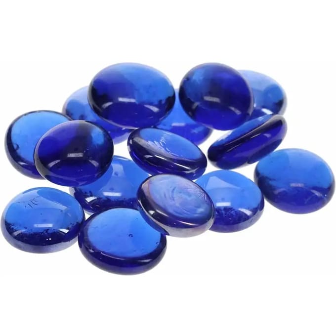 Aqua D'ella Glazen kiezelstenen 17-19MM - 300 Gram Donkerblauw