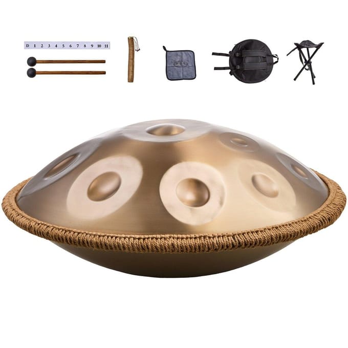 Handpan Drum 22 in 12 Tonen D Mineur Handtrommel Instrument met Mallet