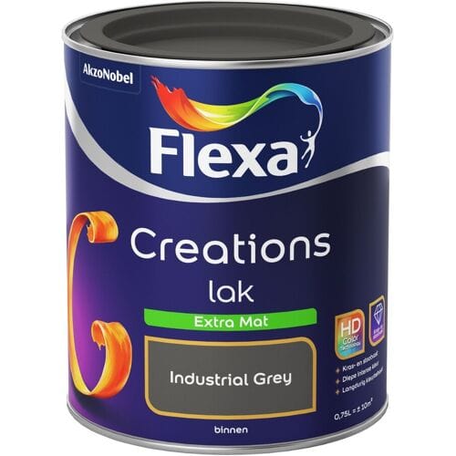 Flexa Houtlak Creations - Extra Mat - Industrial Grey - 750ml