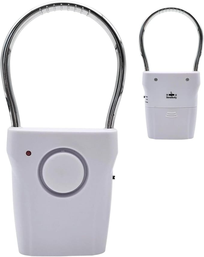 Deuralarm - Raambel Antidiefstal - Extra Beveiliging - 120dB Sirene - 3.2 x 7.7 cm - Wit