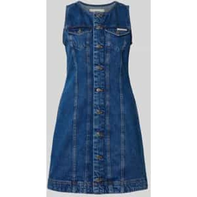 Regular fit mini-jurk in Denimlook met Logopatch