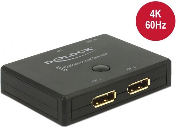 DeLOCK Displayport 2 - 1 Switch bidirectional 4K 60 Hz