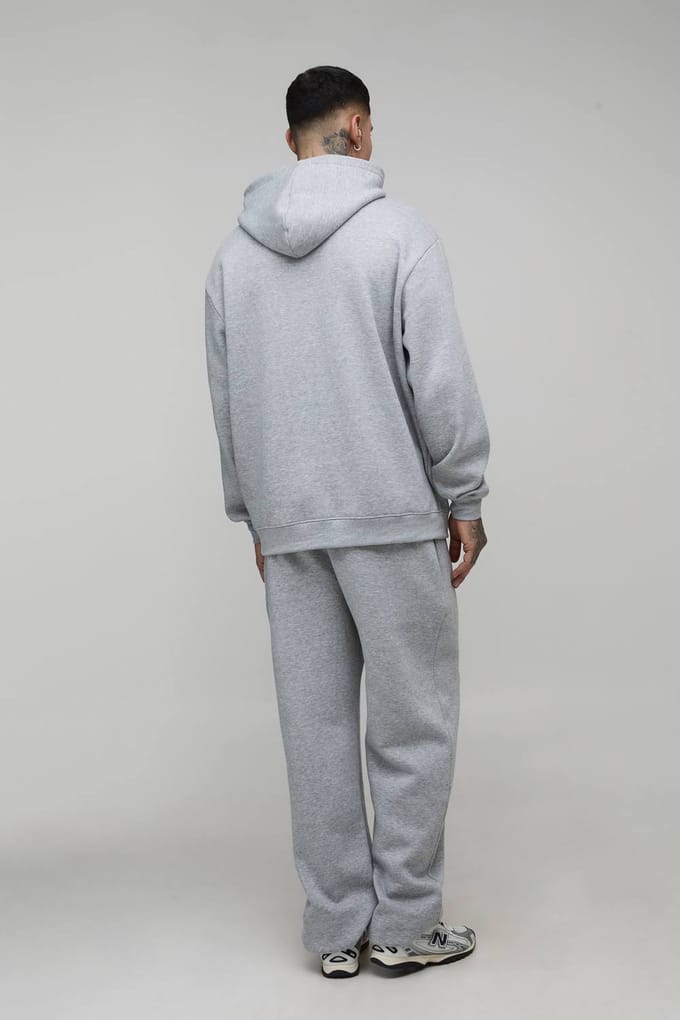 Lange Basic Oversized Joggingbroek | Grey Marl | Size Small