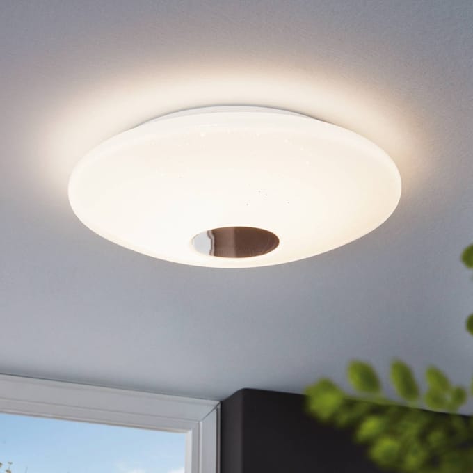 EGLO Connect Voltago-C - Wand/Plafondlamp - Wit en gekleurd licht - Ø380 - Wit