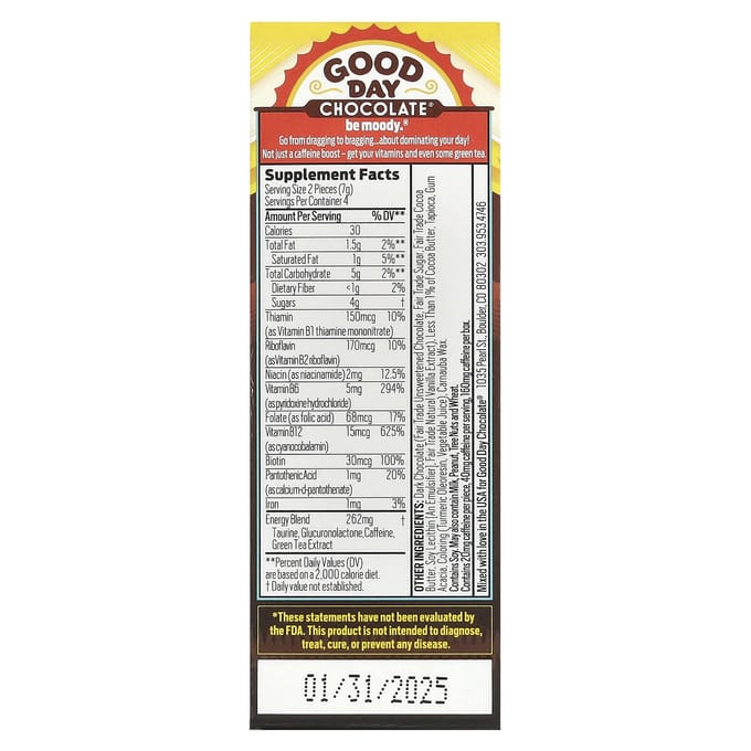 Good Day Chocolate, Energiesupplement, 8 stuks