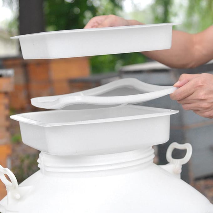 Dubbellaagse honingzeef van voedingskwaliteit, filterzeef, bijenhouderijapparatuur, gereedschap white