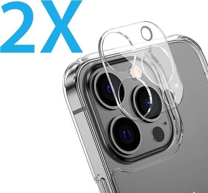 Camera lens Protector 2x Geschikt voor: iPhone 14 Pro - screen protector - glas - bescherm je camera - beschermglas - Transparant