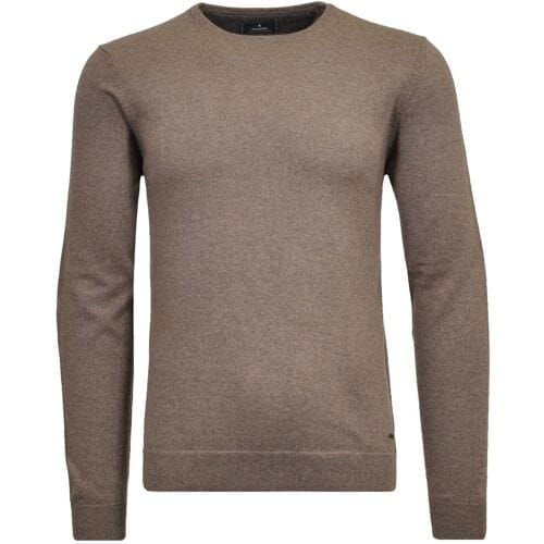 Ragman Trui Supersoft Knit Pullover Knitted Elbow Patches Camel / male