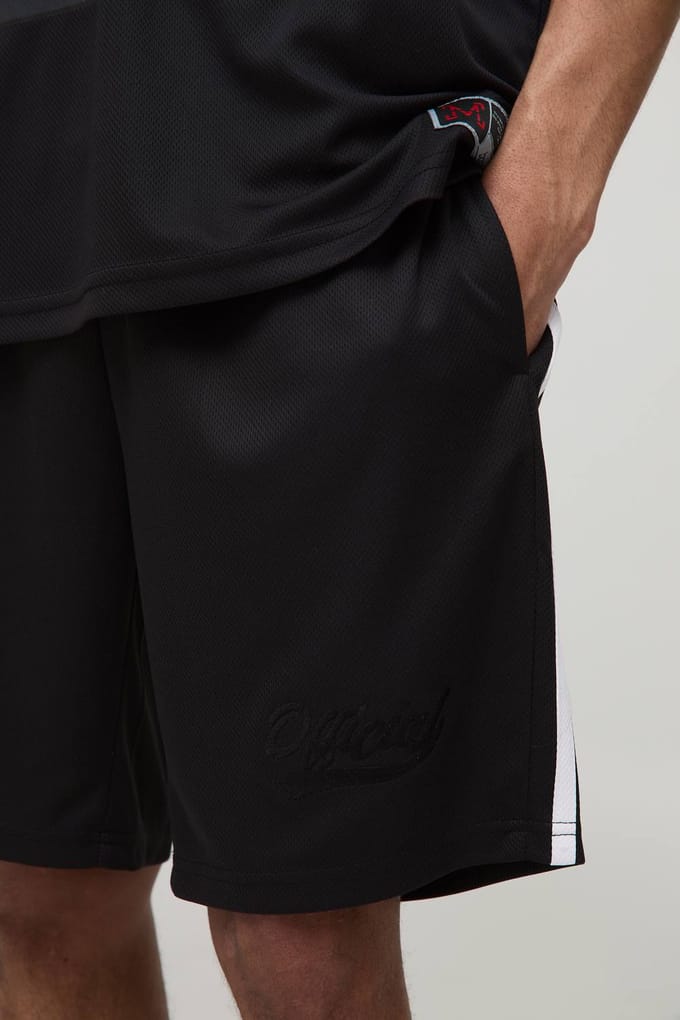 Worldwide V Neck Mesh Basketball Vest | Black | Size Medium