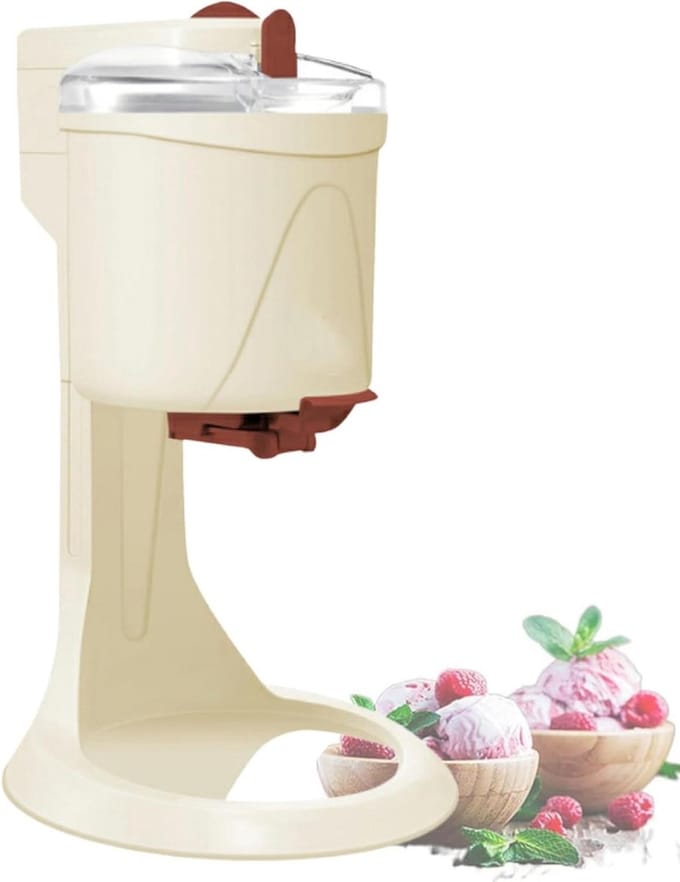 Soft Ijsmachine - Dessert Maker - Zelf Desserts Maken - Automatische Bereiding - 1000ml Capaciteit - Wit