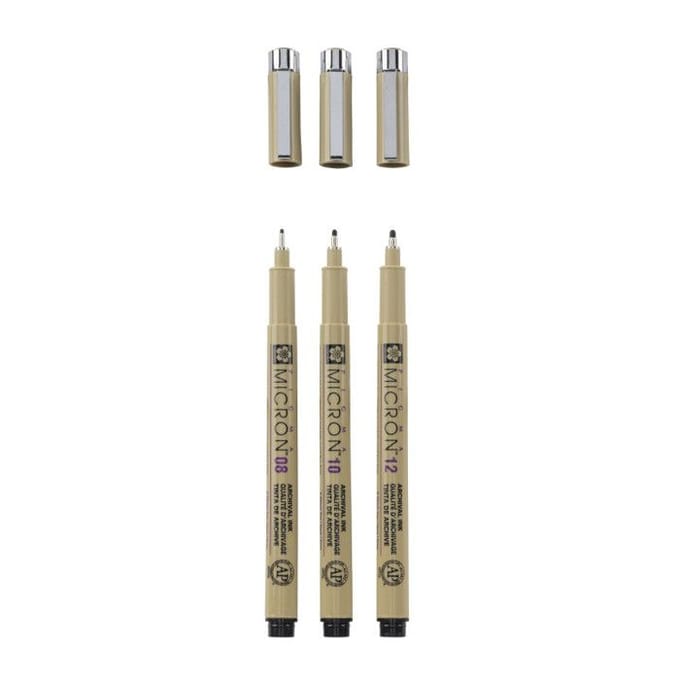 Feutres - Noir - Dessin - Esquisse - Manga - Assortiment de pointes - Sakura - Pigma Micron noir