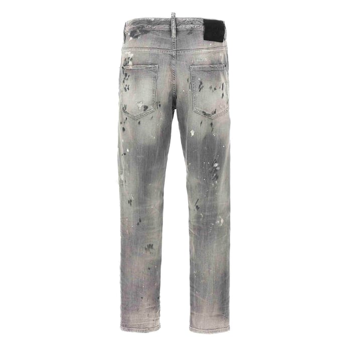 Dsquared2 Grijze Skater Jeans Verfdesign