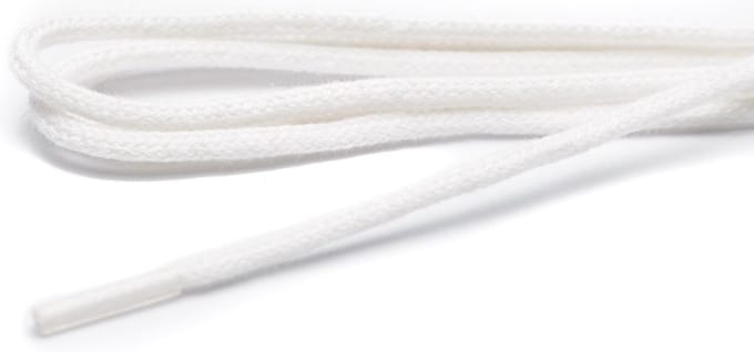 ARIESZZZ - Schoenveters wit rond 120 cm  - 3 mm - 6-8 gaatjes