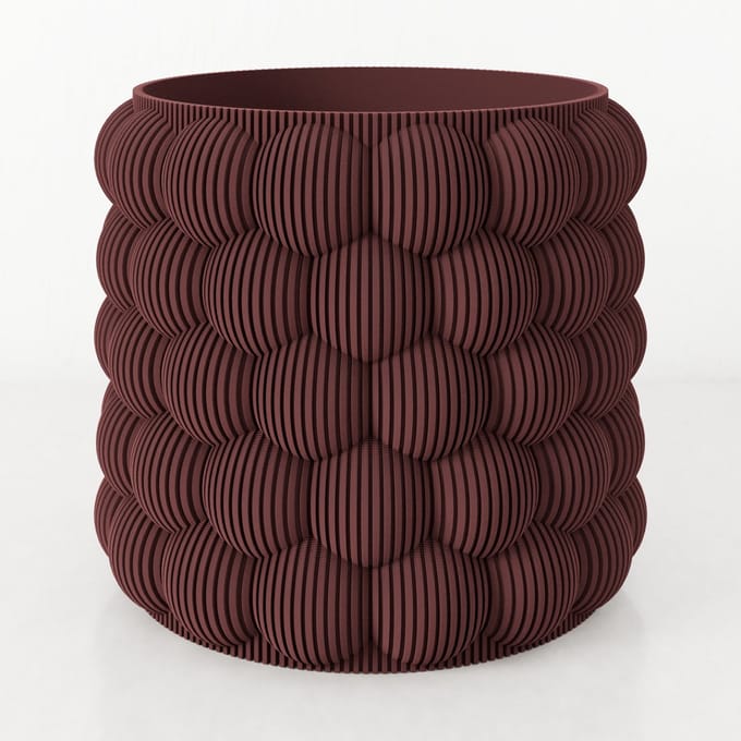 Fleuriek - Bloempot voor binnen - Rood gestreepte plantenpot van bio plastic - Ø12 cm