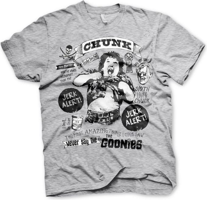 The Goonies Chunk Jerk Alert T-shirt grijs gemêleerd