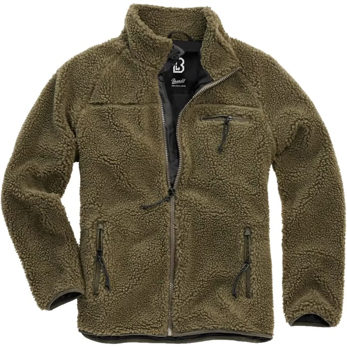 Brandit Tussenseizoensjas - Teddy Fleece Jacke - S tot 5XL - voor Mannen - olijf