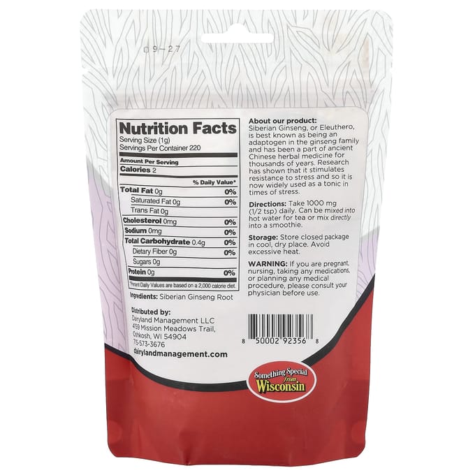 Dairyland Ginseng, Siberische Ginseng Poeder, 8oz