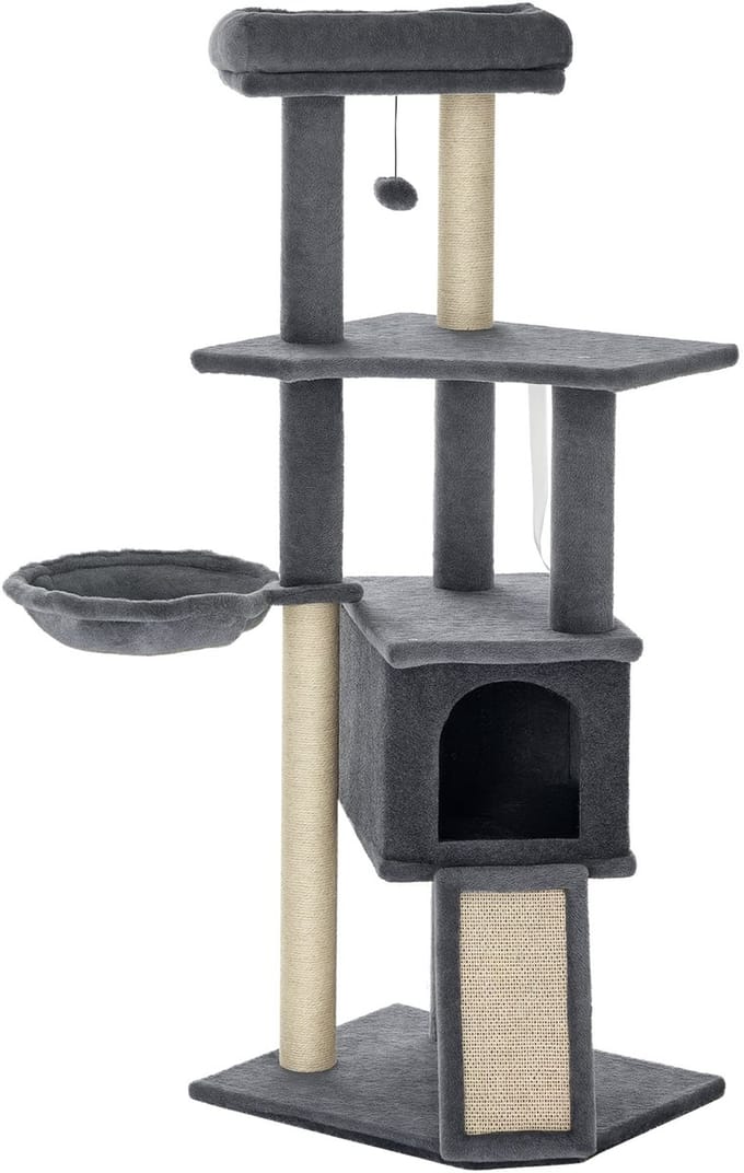 PawHut-kattenboom-48x40x127cm-spaanplaat-grijs