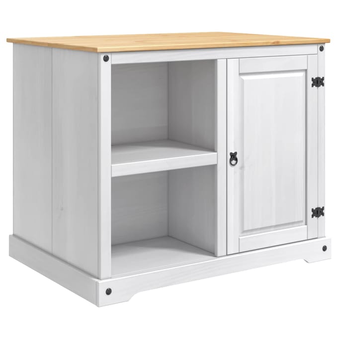 vidaXL Keuken Eiland Set Wit en Honing Was 112 x 77 x 91,5 cm