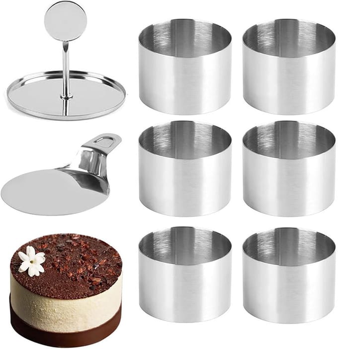Bakring - Taartring - Bakvormen - RVS - Zilver - 6 Stuks