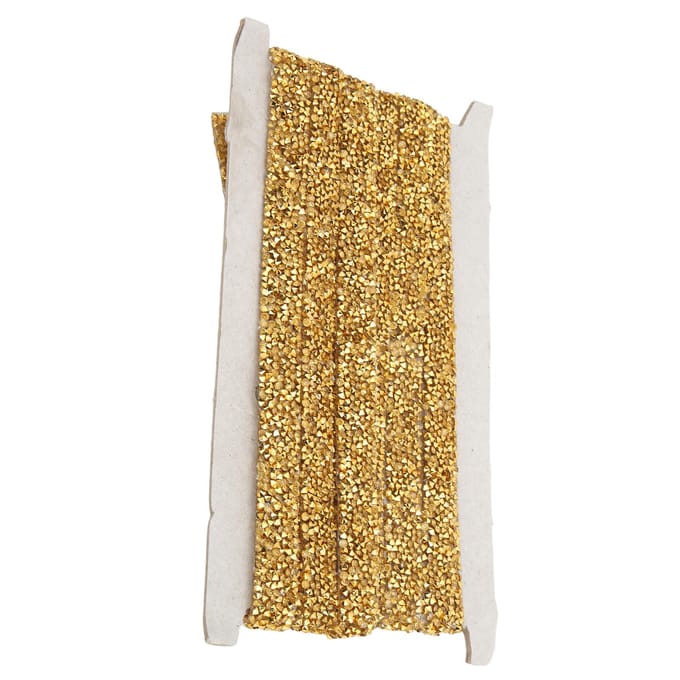 Strasslinten Heldere Strasssteentjes 5 Yards 1,5 cm Breedte Goudkleurige Glitter Strasslinten voor DIY beige