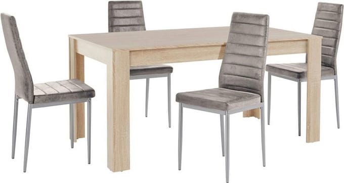 Lynn&Kate-Eetset - 160x90 cm - Lichtgrijs