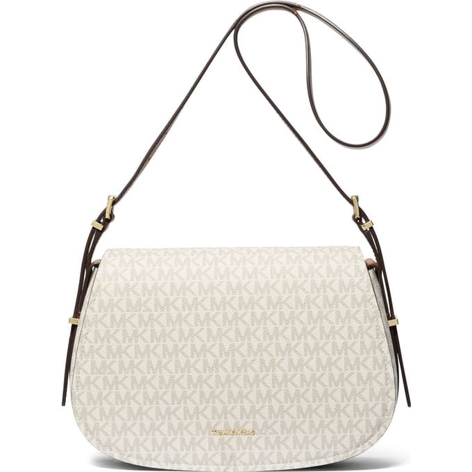 Michael Kors Medium Flap Messenger Bag Vanilla/acorn Größe: OS | Umhängetaschen Outlet | Damen | Weiß
