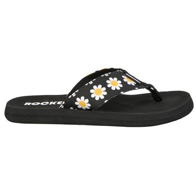 Women's Rocket Dog Adios Daisy Fields Flip Flops in Black