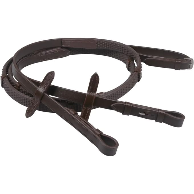 Qhp Teugel Rubber Soft Met Stops Brown - Pony | Bruin | Teugels paard