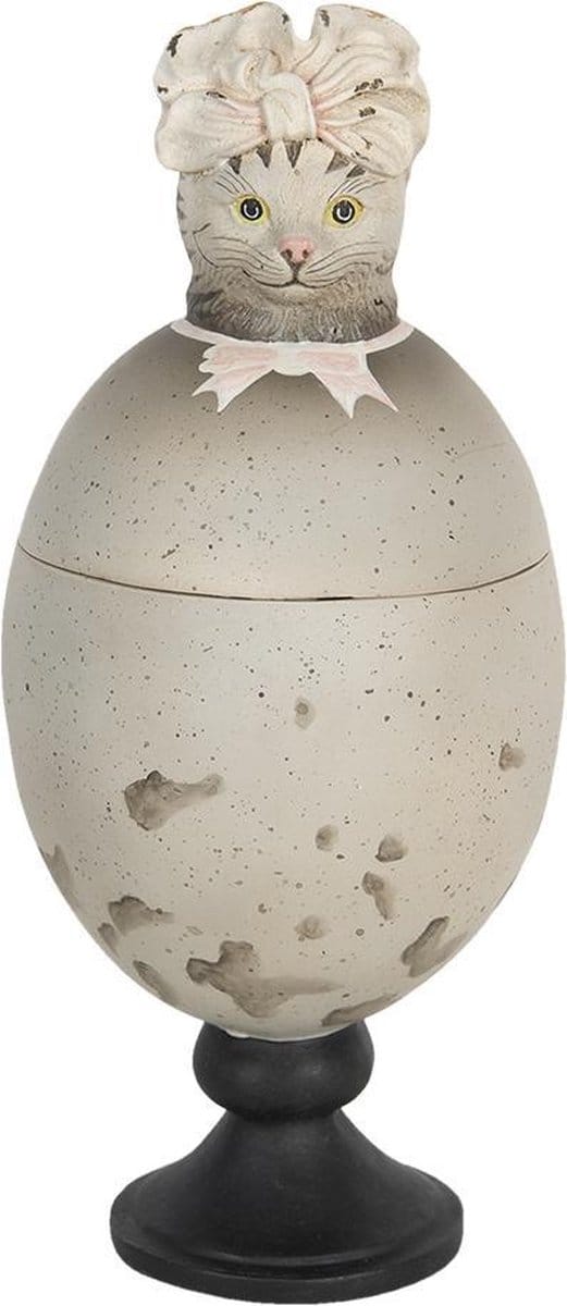 Clayre & Eef Beeld Kat 28 cm Beige Polyresin Woonaccessoires