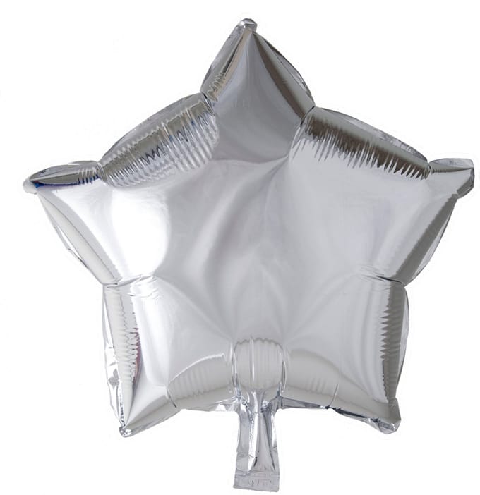Folie ballon ster zilver 46 cm