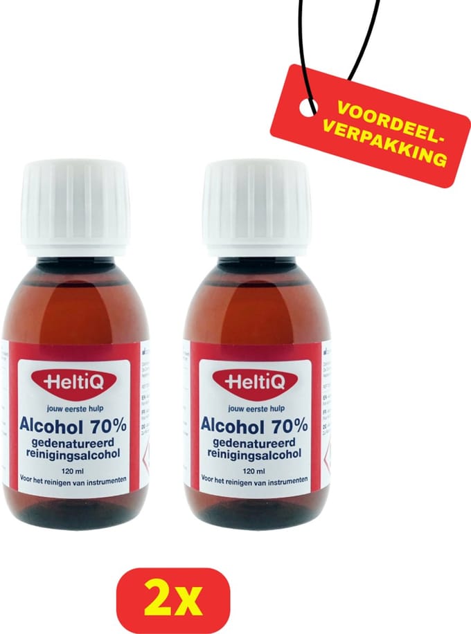 Heltiq Alcohol 70% - 2 x 120 ml - Voordeelverpakking