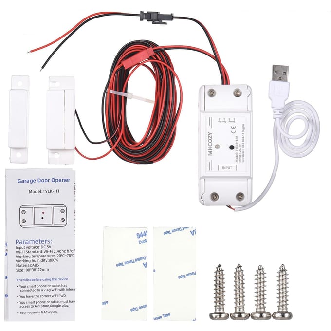 WIFI Intelligente Garagedeuropener Controller Liftschakelaar Mobiele telefoon APP Afstandsbediening Timer wit