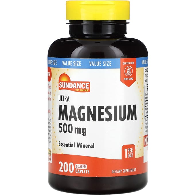 Sundance Vitamins, Ultra Magnésium, 500 mg, 200 comprimés enrobés