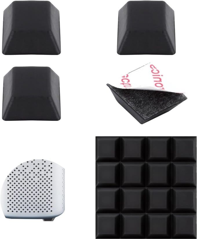 16 Stuks Zelfklevende Zwarte Siliconen Anti-Trillings Pads voor Meubels, Speakers en Elektrische Apparaten - Geluidsabsorberende Rubber Voetjes