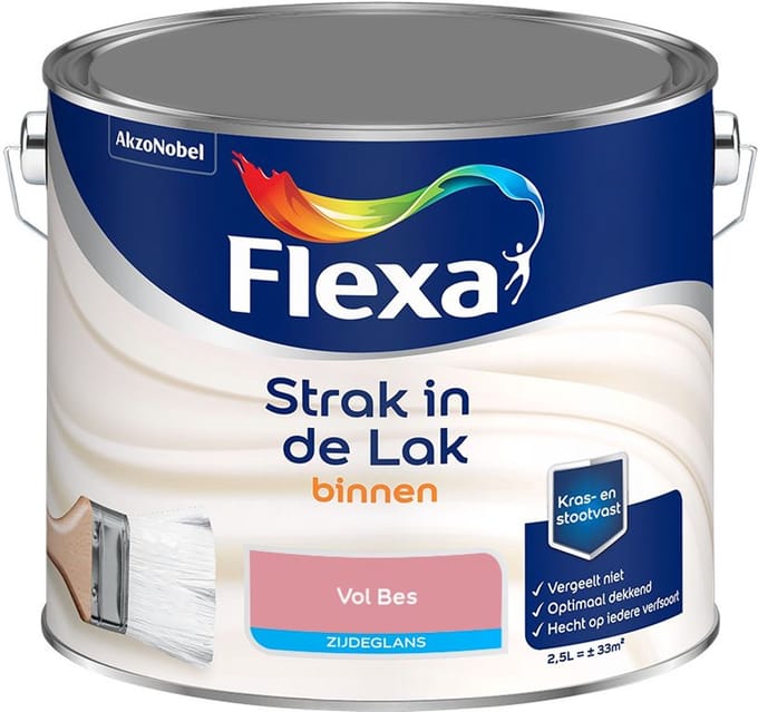 Flexa - Strak In De Lak Binnenlak Zijdeglans - Vol Bes - Mengverf - 2,5 L