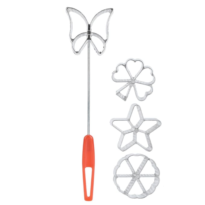 4 Stuks Cake Printen Gebak Vormen Koekjes Dessert Maker Wafel Model Set Bakaccessoires white