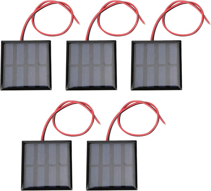 Zonnepanelen Set - Mini Energie - Doe-het-zelf Projecten - Hoge Conversie Efficiëntie - 5 Stuks - Zwart