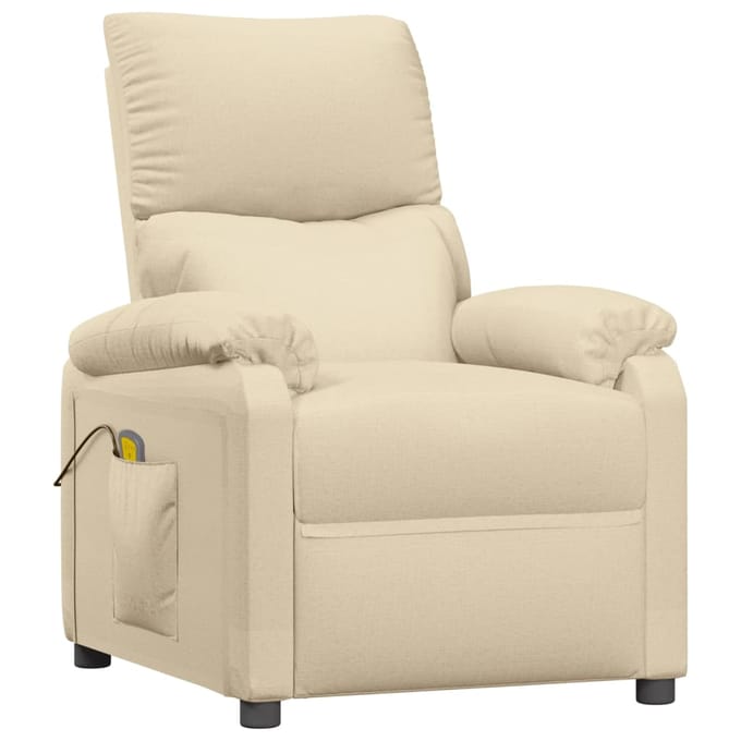 vidaXL - Massagestoel - stof - crèmekleurig