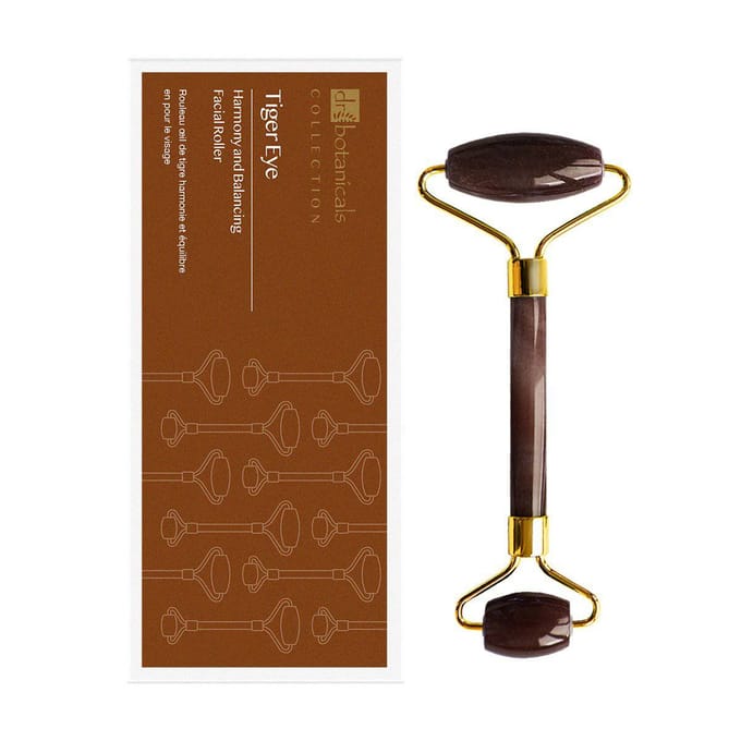 Dr. Botanicals Tiger Eye Harmony & Balancing gezichtsroller (goudkleurig metalen handvat)