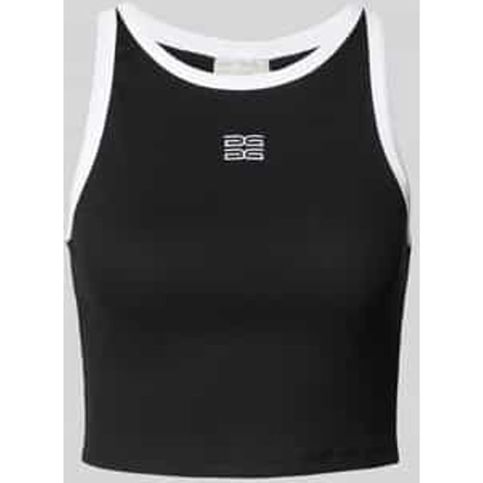 Korte top met labelstitching, model 'drew'