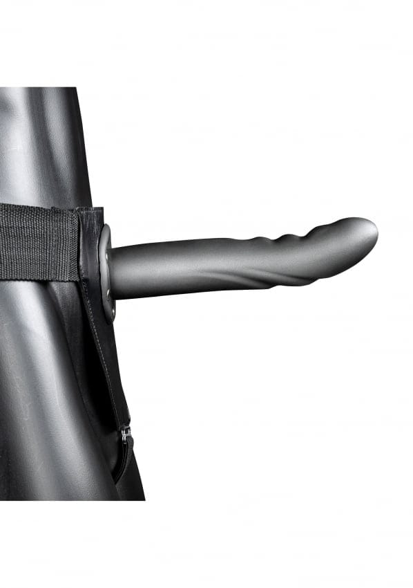 Ouch - Holle Strap-on dildo met ribbels 20 cm - Grijs
