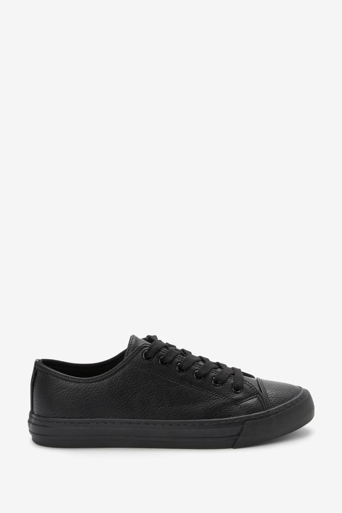 Next - Dames - Patent baseballschoenen met extra brede pasvorm - Zwart
