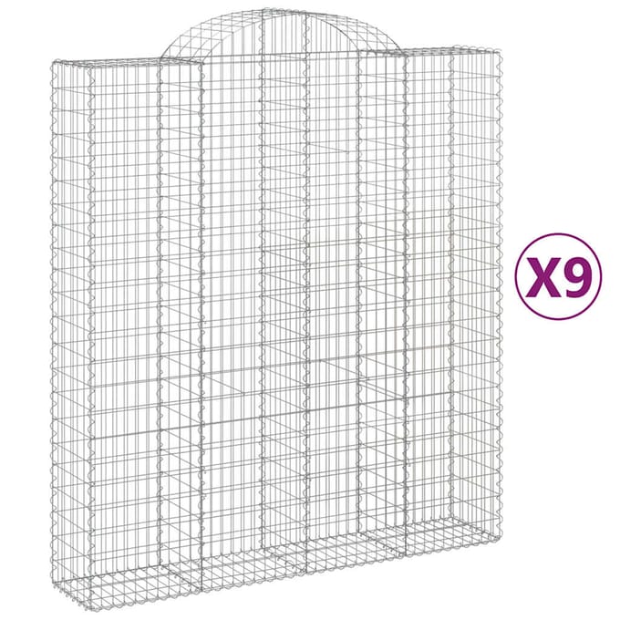 vidaXL - Schanskorven - 9 - st - gewelfd - 200x50x220/240 - cm - ijzer