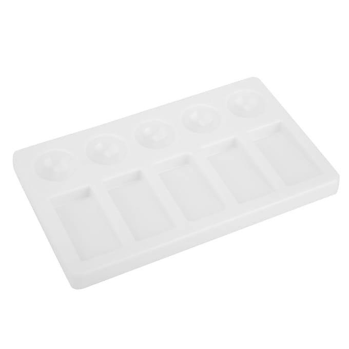 Rechthoekige Vorm Aquarel Verfbakje Olie Aquarel Acryl Verf Paletten Accessoire white