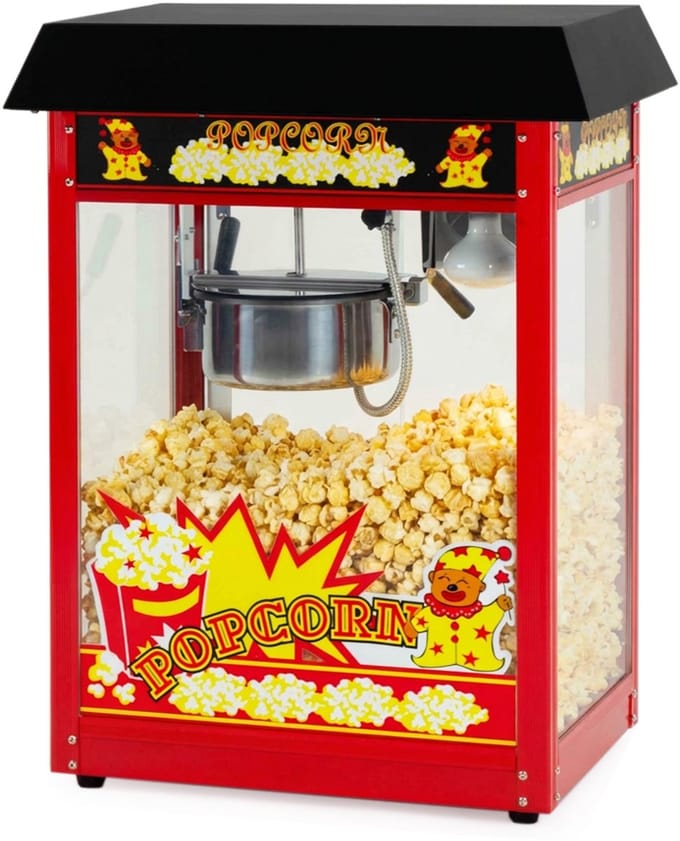 HCB® - Professionele Luxe Popcorn machine - 230V - Popcornmachine - Zwart - Horeca Popcornmaker - 15.5 kg - 6248
