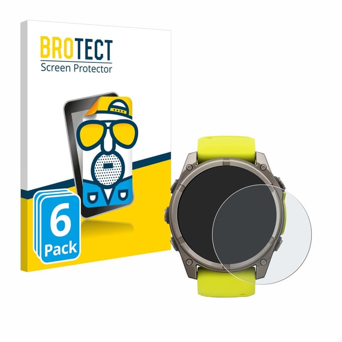 BROTECT - Screenprotector voor Garmin Fenix 8 Solar (51 mm) - Folie Beschermfolie matte 6 Stuks