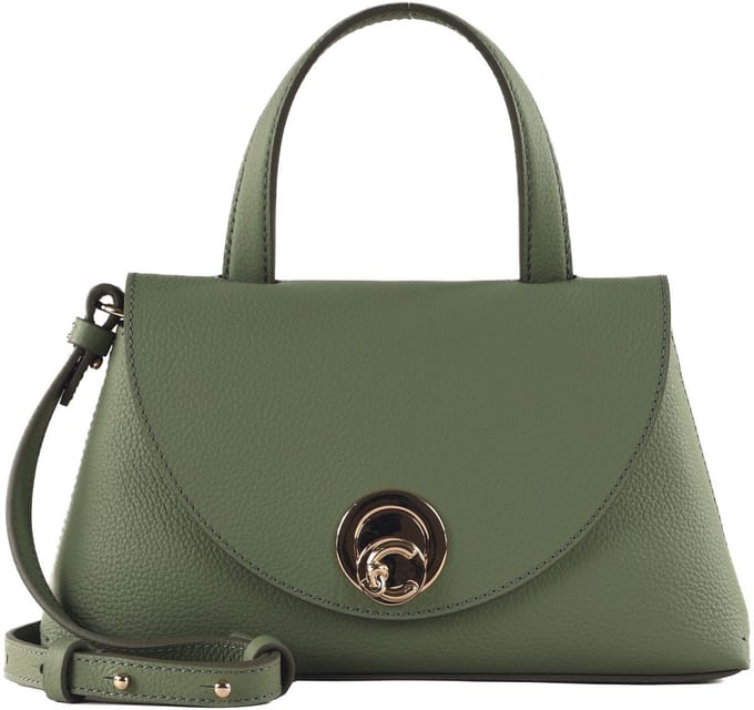 COCCINELLE Leren schoudertas Nikla Handbag Double Grainy Leather Greenery / Rosette mintgroen