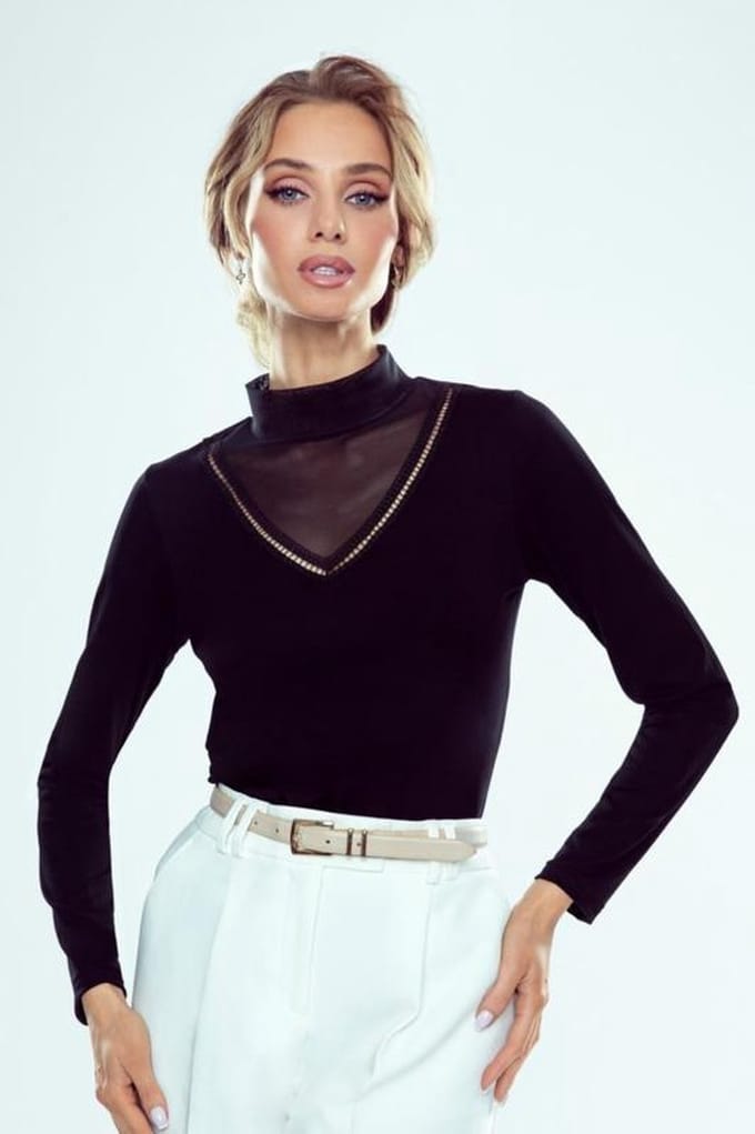 Eldar Leticia stijvolle damesblouse- zwart S